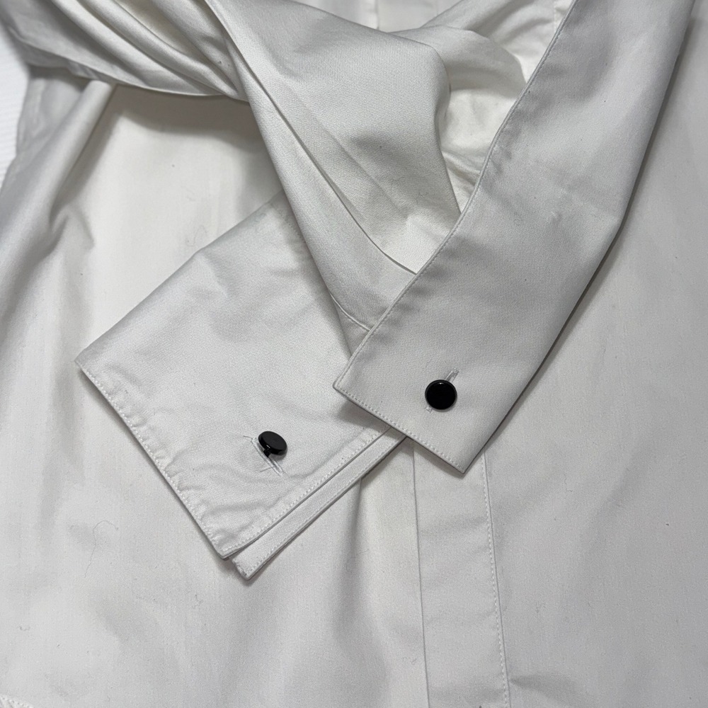 Hugo Boss Slim Fit Wing Collar Tuxedo Shirt White Getzner Fabric Size 38 15 - Picture 8 of 14